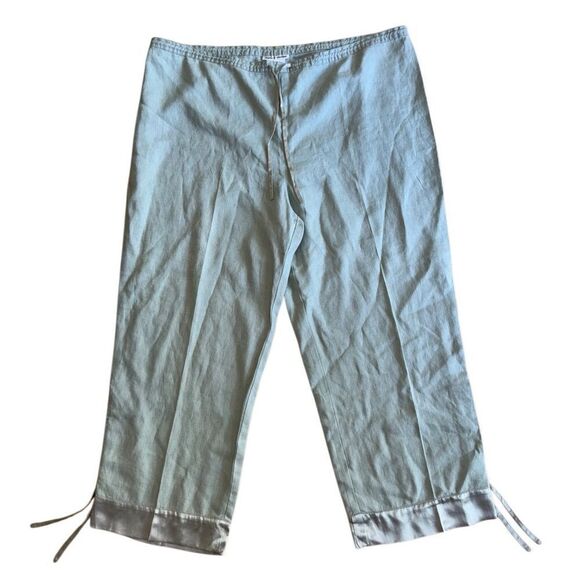 Debra Deroo Womens Mint 100% Linen Cinched Pant - Size Medium - Picture 3 of 7